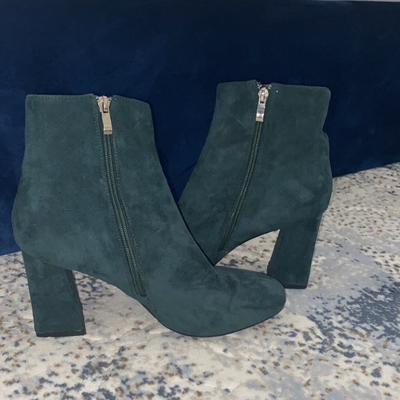 Hunter Green Suede Booties - Picture 2 of 2
